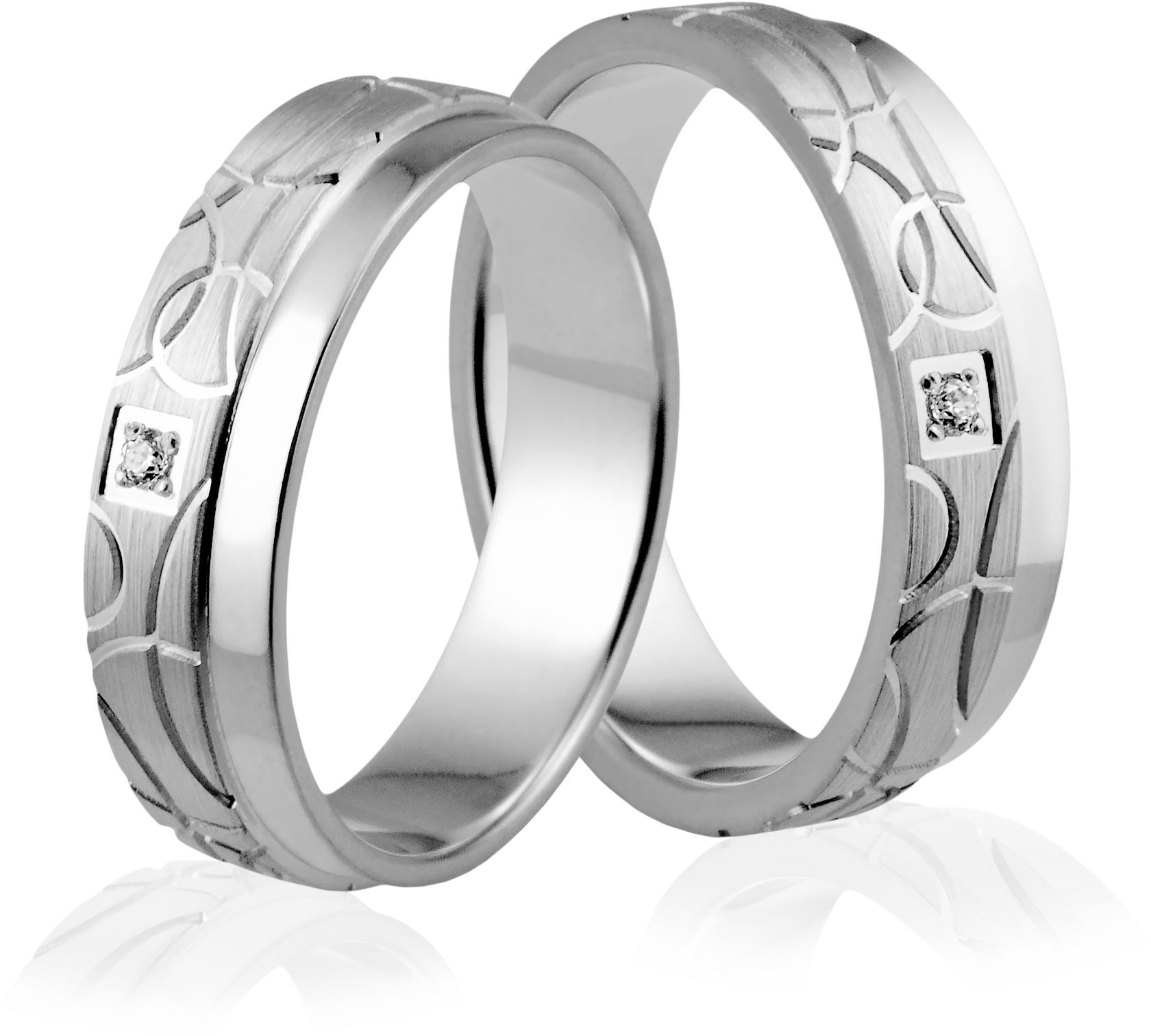 Eminence Obrączki srebrne z kamieniami i półokręgami - wzór Ag-322 Ag-322