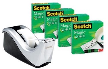 Scotch 3M Taśma biurowa Magic (8-1933R16C60), matowa, 19mm, 33m, 16szt., podajnik C-60 GRATIS 3M-70005258358