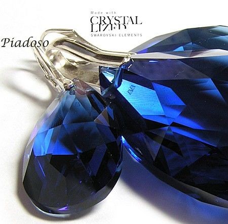 Arande PROMOCJA SWAROVSKI duży komplet SREBRO SZAFIR 1089124935