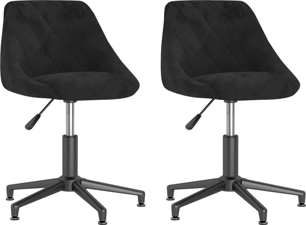 vidaXL Obrotowe krzesła stołowe 2 szt. czarne obite aksamitem 335492