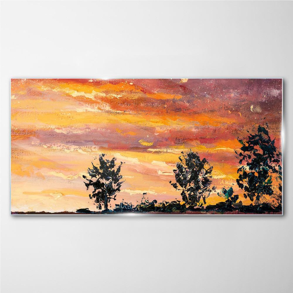 PL Coloray Obraz na Szkle Abstrakcja Drzewa niebo 120x60cm