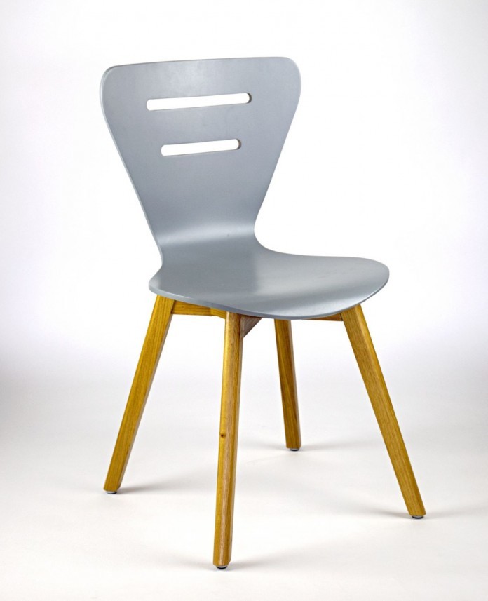 Delta DORIS W krzesło drewniane szare, dębowa rama