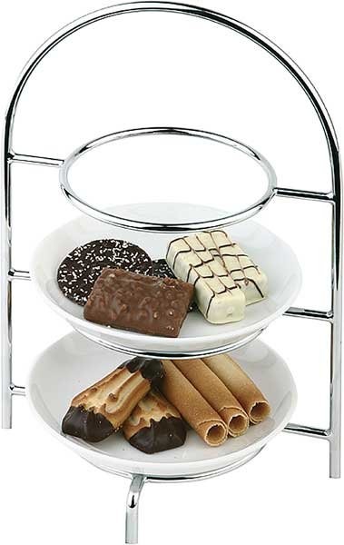 APS Stand ze Stali Chromowanej - na Trzy Talerze | 185x160x260 mm 215