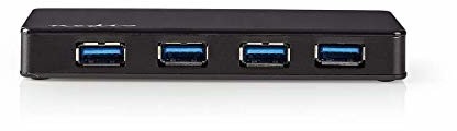 NEDIS Nedis - Hub USB - 4-Port - Zasilanie USB 3.0 - Oddzielne zasilanie - 5 Gb/s - Zewnętrzny zasilacz - 2,5-calowy dysk twardy - typ C - czarny UHUBU3420BK