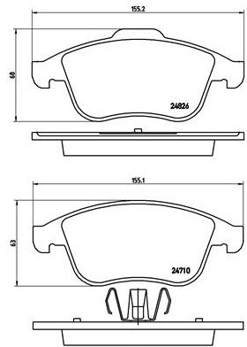 BREMBO Zestaw klocków hamulcowych, hamulce tarczowe P 68 047