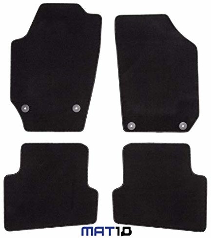 MAT10 MAT10  Silver-Line: Skoda Fabia II mały samochód i kombi rok produkcji 2006-12 - 2014-12 dywaniki samochodowe welurowe jakość premium, 4-częściowy, kolor czarny, gwarantowane dopasowanie 000082SV002