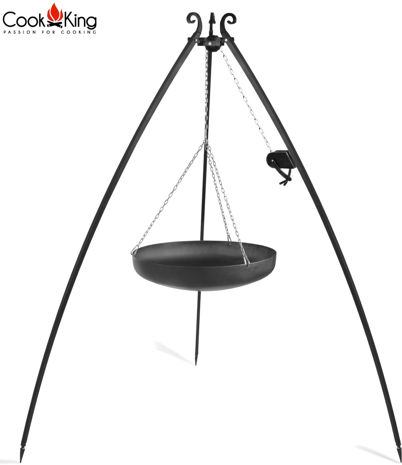 Cook King Wok na trójnogu 60cm z kołowrotkiem