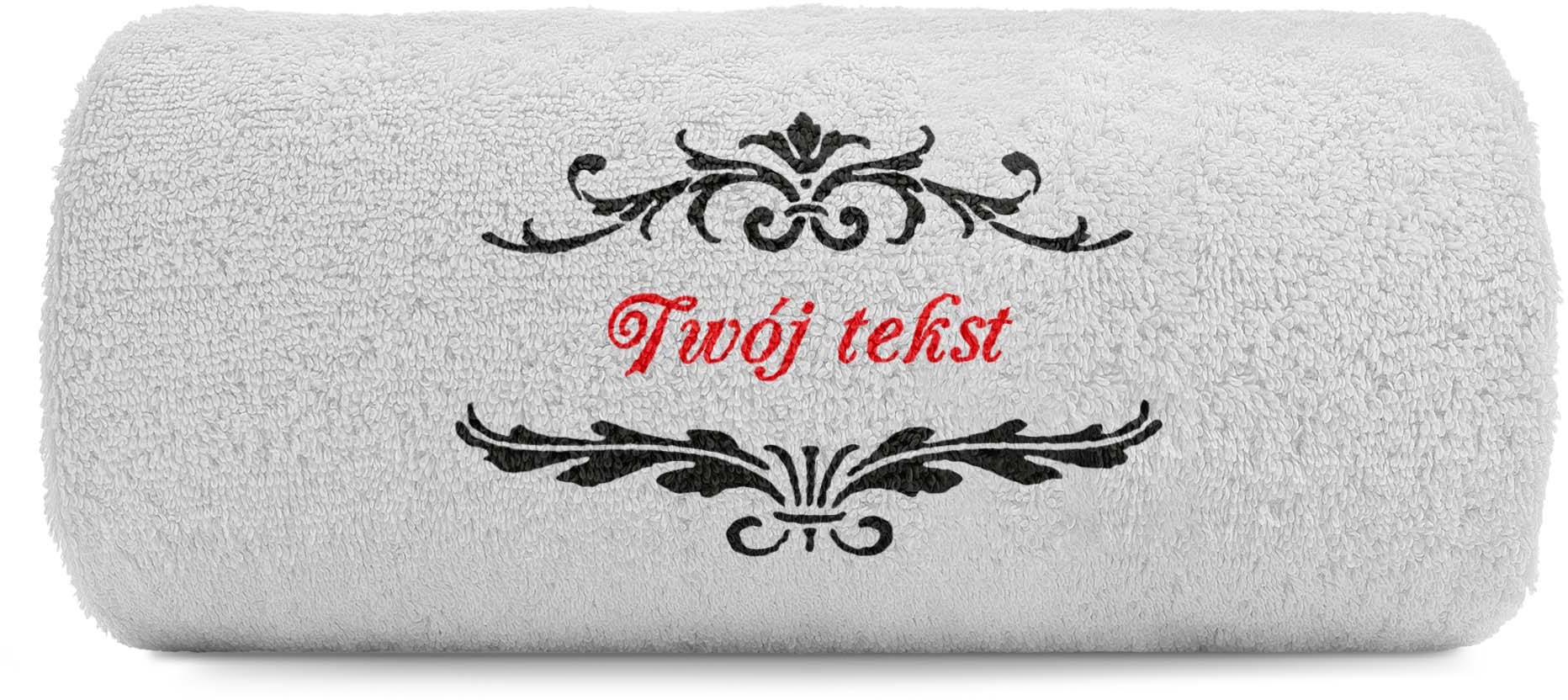 pat15.net Mały ślubny ręcznik z ornamentami i Twoim tekstem 100x50 735