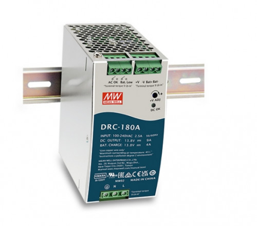 Mean Well Zasilacz 13,8V 9A/4A 180W DIN DRC-180A DRC-180A