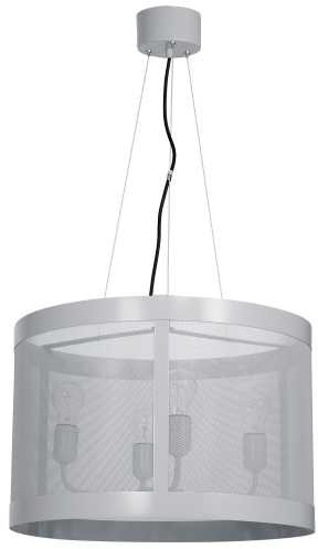 Luminex Lampa wisząca zwis żyrandol Drum 4x60W E27 szary 3984