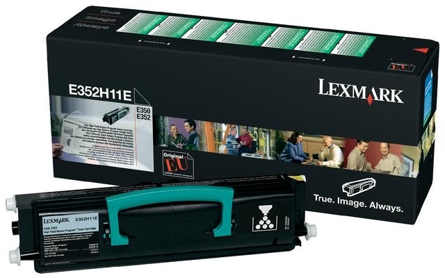 Lexmark Wyprzedaż Oryginał Kaseta z tonerem do E-350/352 | zwrotny | 9 000 str | czarny black opakowanie zastępcze E352H11E_BP_wyp