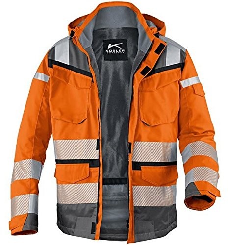 KÜBLER KÜBLER REFLECTIQ kurtka ostrzegawcza, męska kurtka przeciwdeszczowa z mieszanej tkaniny, wodoszczelna kurtka ostrzegawcza firmy KÜBLER Workwear, wielokolorowa, 13078332-3797-XL 13078332-3797-XL