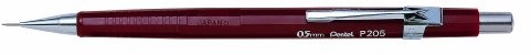 Pentel Sharp 200 ołówek automatyczny, 4 mm, metalowy klips, czerwony P205-B