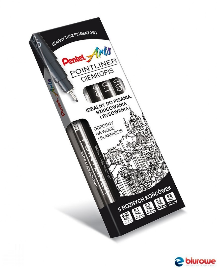 Pentel Cienkopis kalibrowany POINTLINER czarny S20P-5A S20P-5A