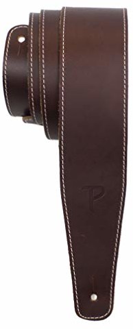 Perri's Leathers Perri's Leathers Ltd pasek do gitary, szerokość 6,5 cm, skóra bejsbolowa, regulowana długość, (SP25S-7050) brązowy, wykonany w Kanadzie SP25S-7050