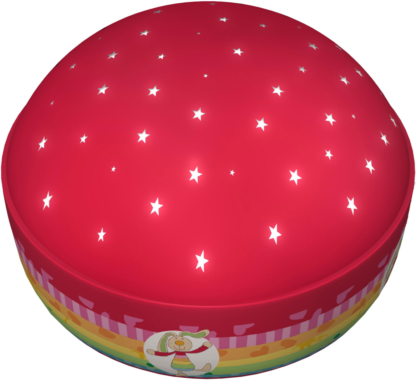 Niermann Standby Nier mężczyzna Standby 80062 nocna lampka dziecięca Rainbow Rabbit projection, plastik, czerwony, 12 x 12 x 7.5 cm 80062