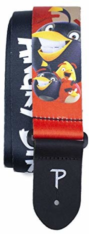 Perri's Leathers Perri's Leathers | Pasek do gitary zły ptaki (oficjalna licencja) 5-centymetrowa taśma poliestrowa, regulowana długość 99 cm - 142 cm długości, LPCP-8185 LPCP-8185