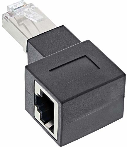 InLine RJ45 Adapter Cat.6A, RJ45 wtyczka/gniazdo, 90° zagięty w prawo 69991C