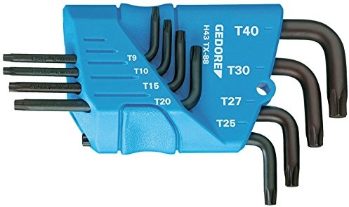 Gedore śrubokręt odgięty kątowy uchwyt komplet w 8-częściowy, wys. 43 TX-88 1531425