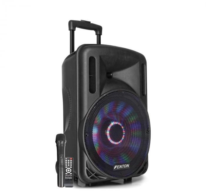 Fenton Fenton FT12LED kolumna aktywna 12" 700W BT/USB/SD/AUX-In LED baterie trolley 170.092