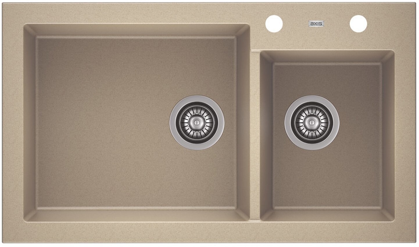 AXIS GROUP Zlew A-Point 140 2-komorowy beż