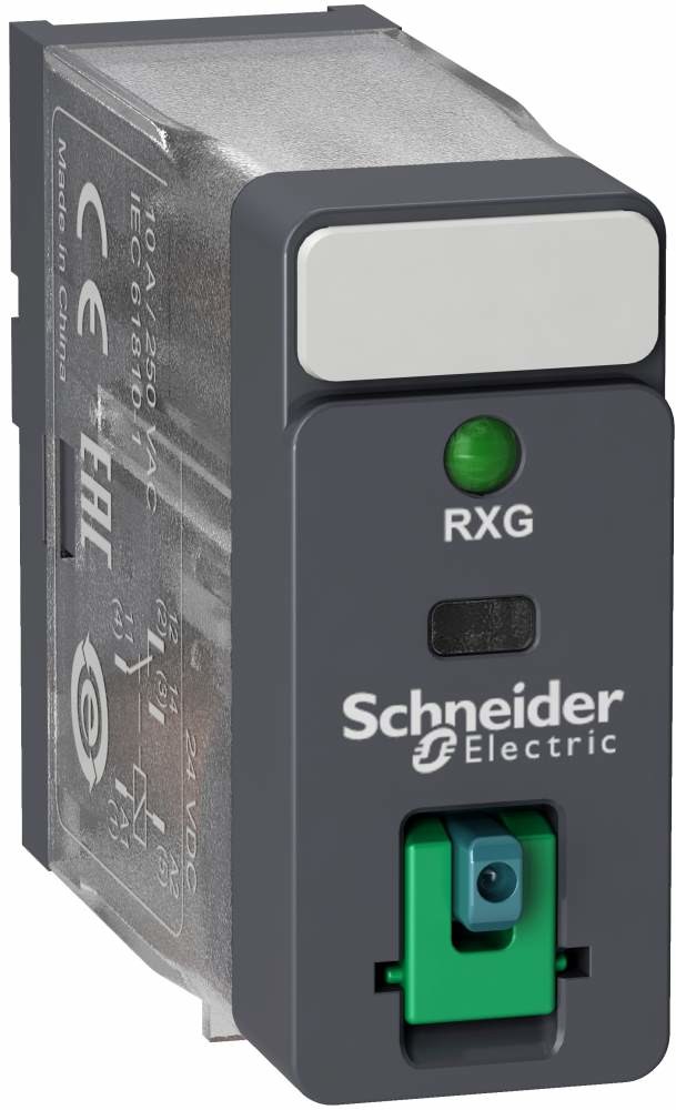 Schneider Electric Przekaźnik-interfejsowy-z-przyciskiem-test-i-LED-110V-DC-10A-1-styk-C-O RXG12FD
