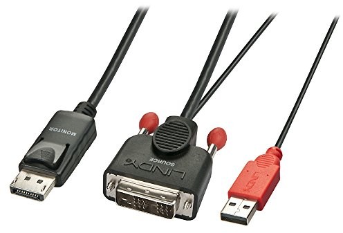 LINDY Lindy 41975 konwerter kabel DVI-D na DisplayPort, 0,5 m Czarny 41975