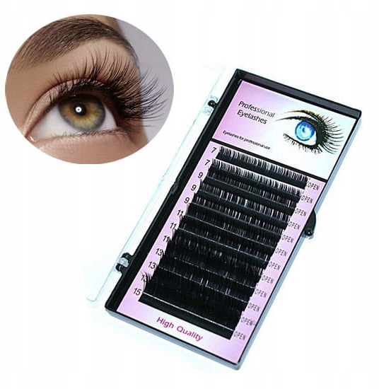 Mink Eyelash Rzęsy 0.10 profil D, dł. 7mm-15mm Czarne