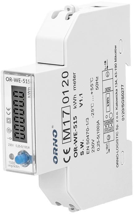 Orno Licznik energii elektrycznej 1-fazowy wielotaryfowy OR-WE-515 MID OR-WE-515