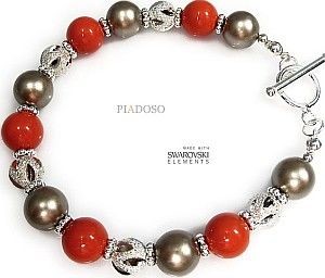 Swarovski Arande NOWE Piękna Bransoletka CORAL PLATINUM 1489554176
