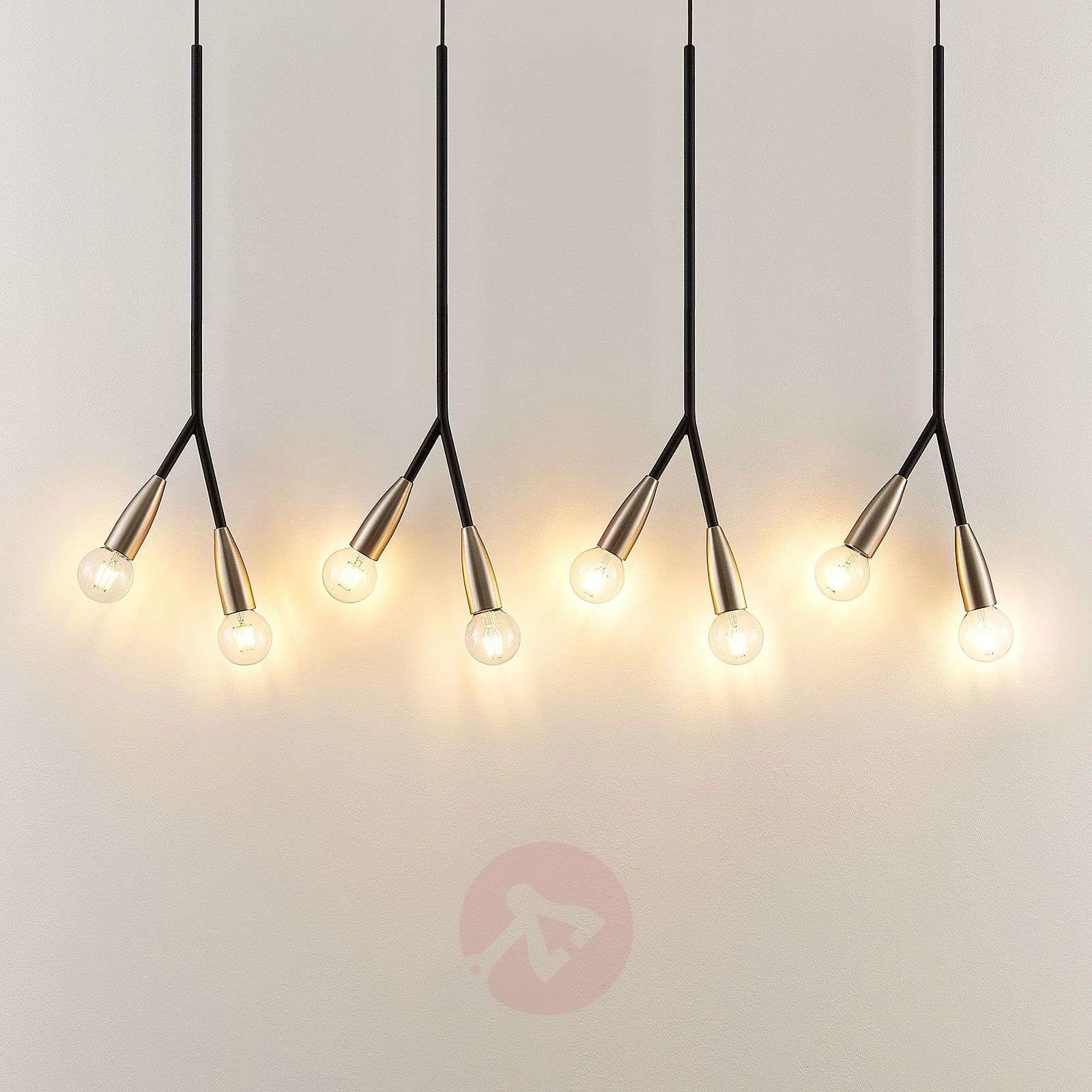 Lucande Lucande Carlea lampa wisząca 8-pkt., czarna-nikiel