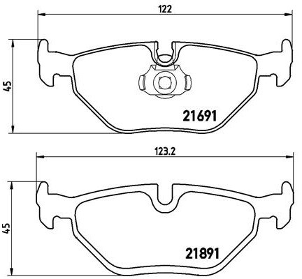 BREMBO Zestaw klocków hamulcowych, hamulce tarczowe P 06 023