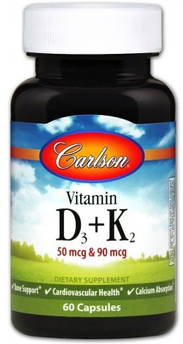 Carlson Labs Sklep CARLSON LABS VITAMIN D3 + K2- 60 KAPSUŁEK