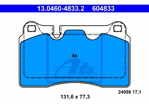 ATE Klocki hamulcowe - komplet 13.0460-4833.2