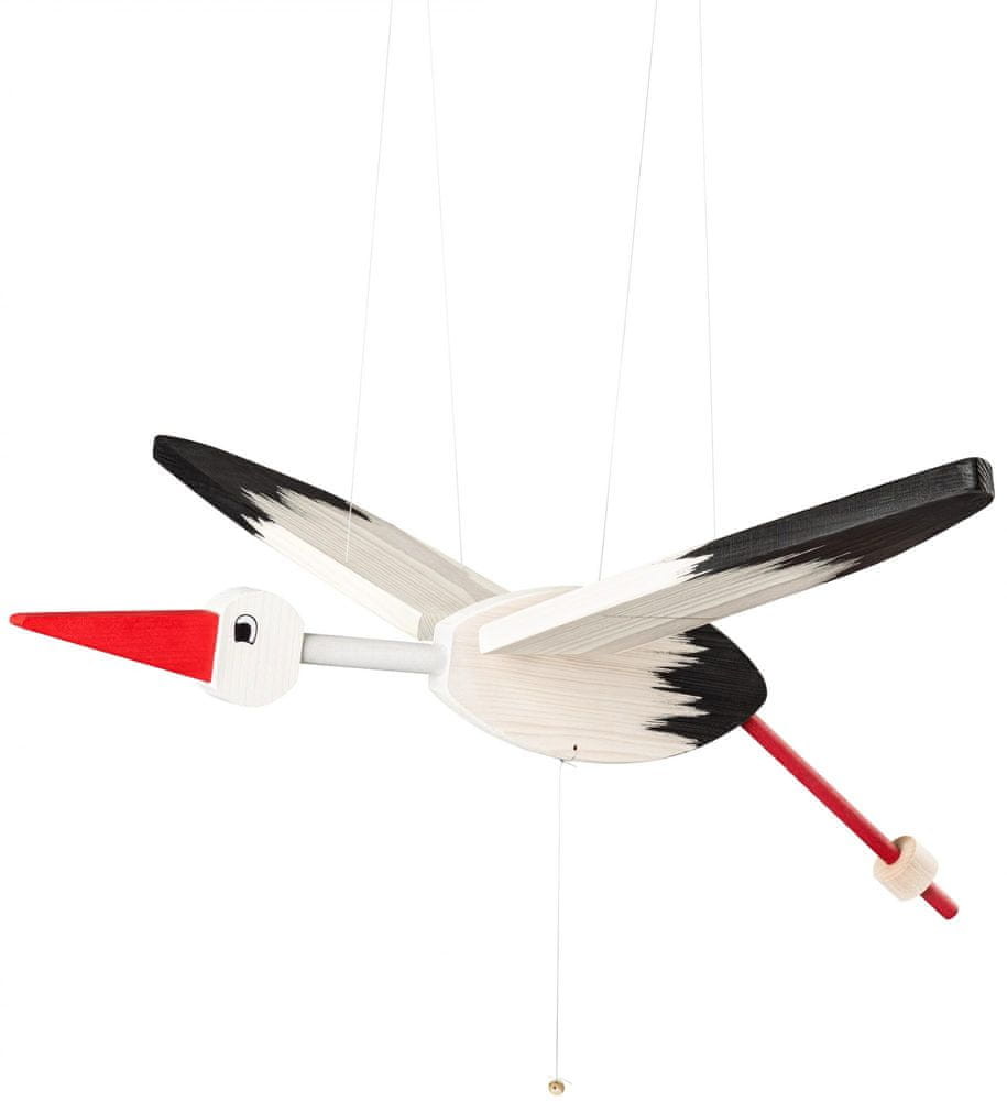 WOODY Latający bocian duży biały 90 cm