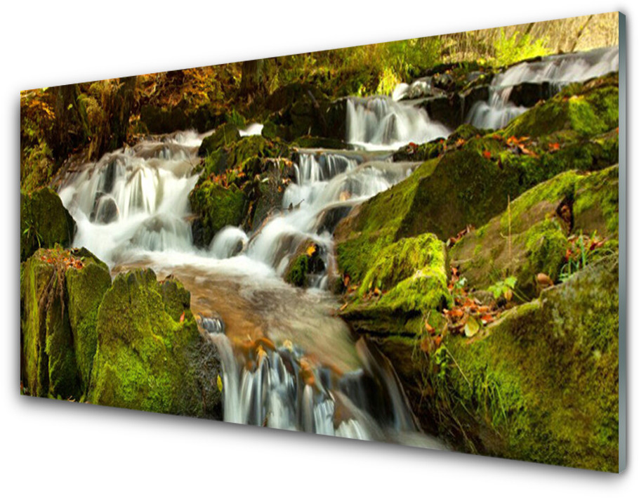 Tulup.pl Panel Szklany Wodospad Skały Nature 100x50cm