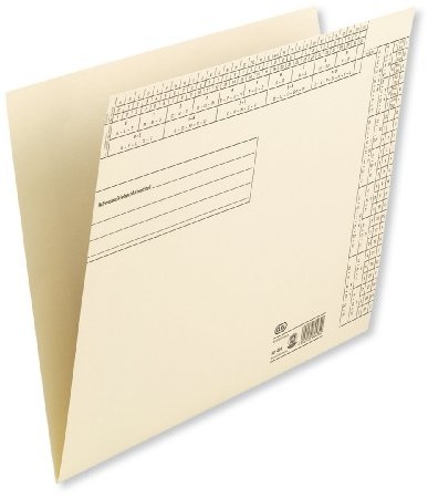 Elba 100091739 teczka nastawcza, opakowanie 50 szt. z kartonu typu kraft z otworami na płaskie zszywki i zakładki zeszytowe chamois 100091739
