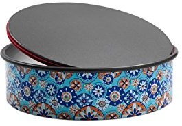 Domo Push Pan Spring kształt, dno ze zdejmowanym, średnica 20 cm, aluminium, niebieski kolorowy, 21.5 x 21.5 x 7.6 cm