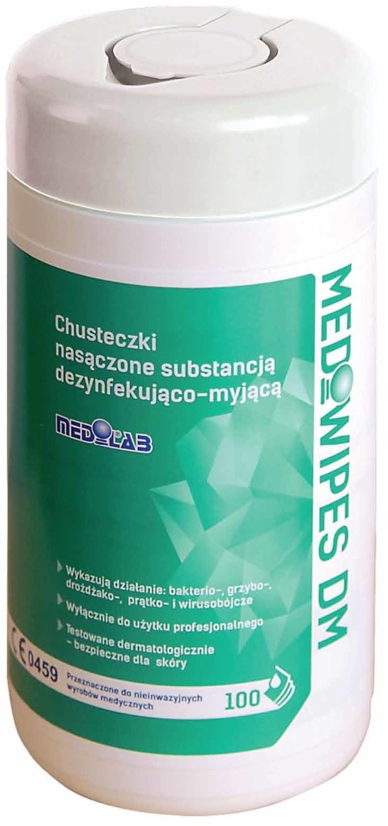 FELT Medilab MEDIWIPES DM-100szt. tuba Chusteczki do dezynfekcji oraz mycia delikatnych małych powierzchni MEDILAB 2614