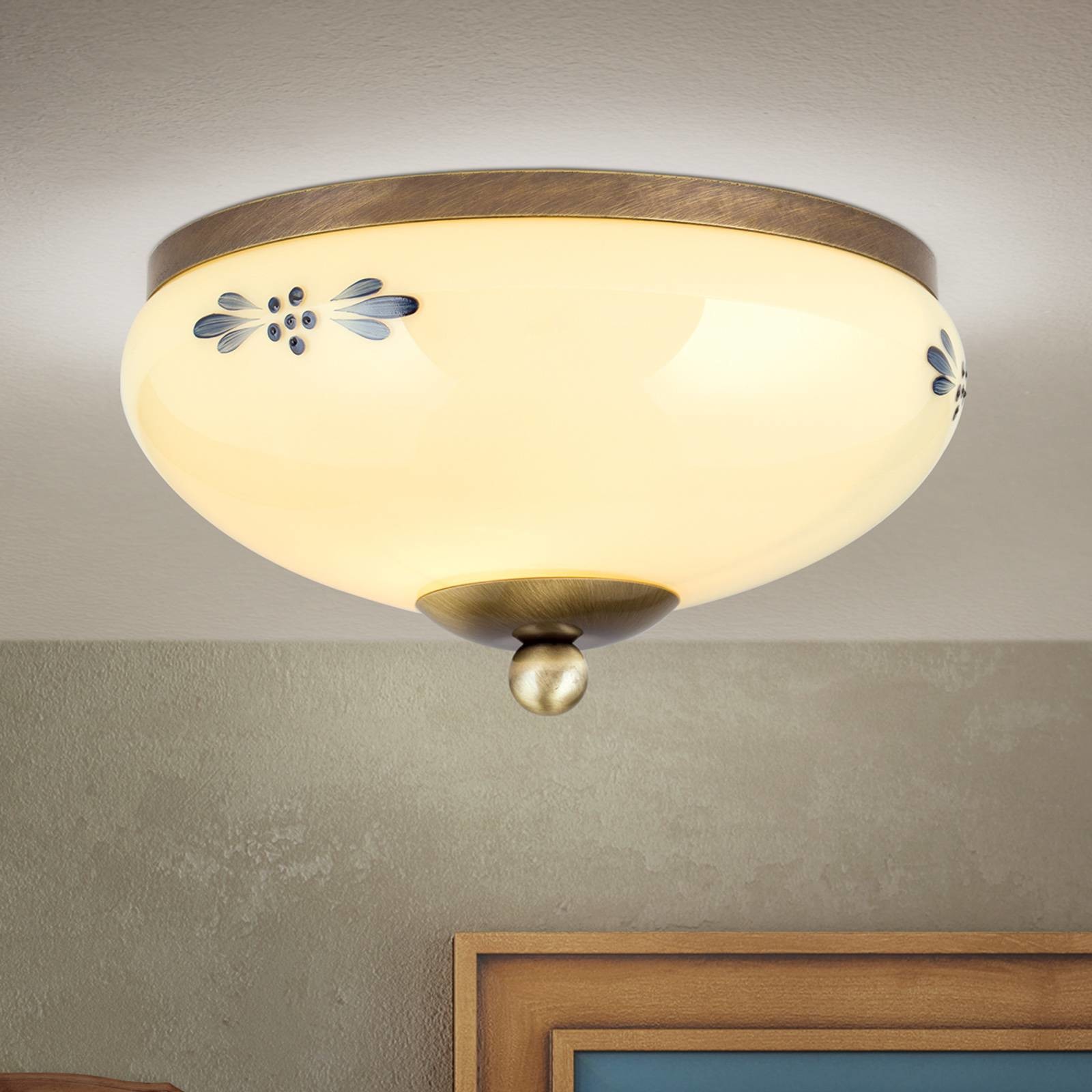 Orion Lampa sufitowa Landhaus patyna niebieska 21cm
