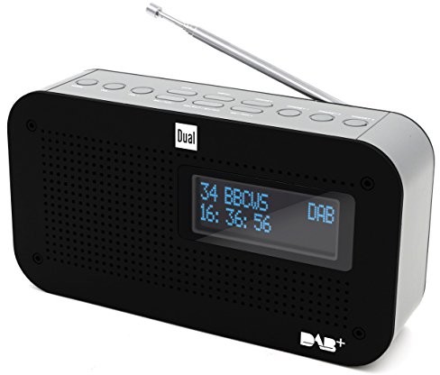 Dual DAB 71 Portables Digital Radio (FM/DAB + tuner, funkcja pamięci stacji, wyświetlacz LCD, zasilanie sieciowe lub bateryjne) Czarny 74872