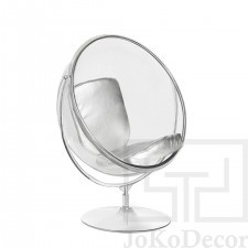 King Home Fotel BUBBLE STAND 2 poduszka srebrna - akryl, chrom, ekoskóra JH-200-2.01W [11910015]