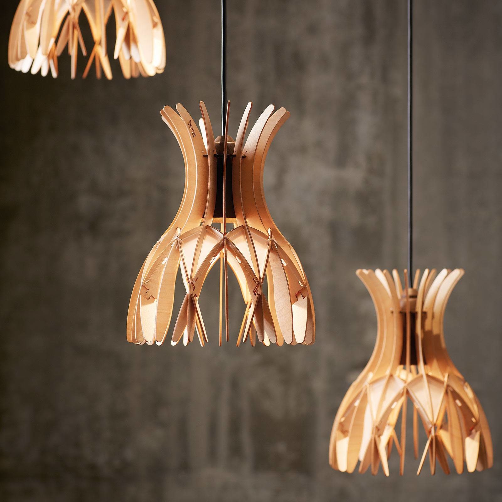 Bover Domita S/20 lampa wisząca, brązowa/buk