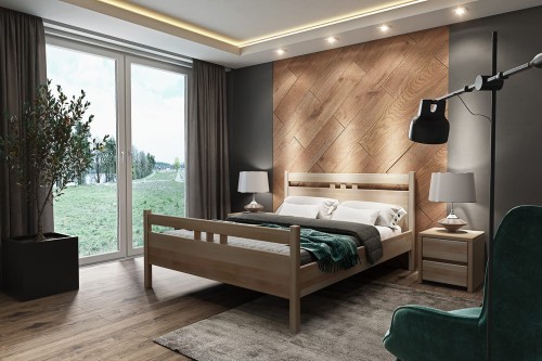 Łóżko do sypialni drewniane bukowe Opal 140x200