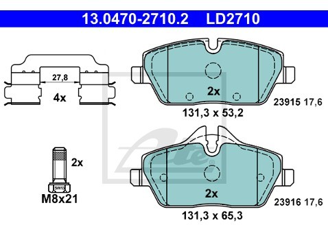 ATE Klocki hamulcowe - komplet 13.0470-2710.2