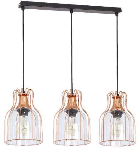 Luminex Lampa wisząca Aria 7814 lampa sufitowa 3x60W E27 miadziana czarna