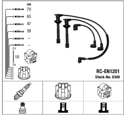 NGK Zestaw przewodów zapłonowych 0349