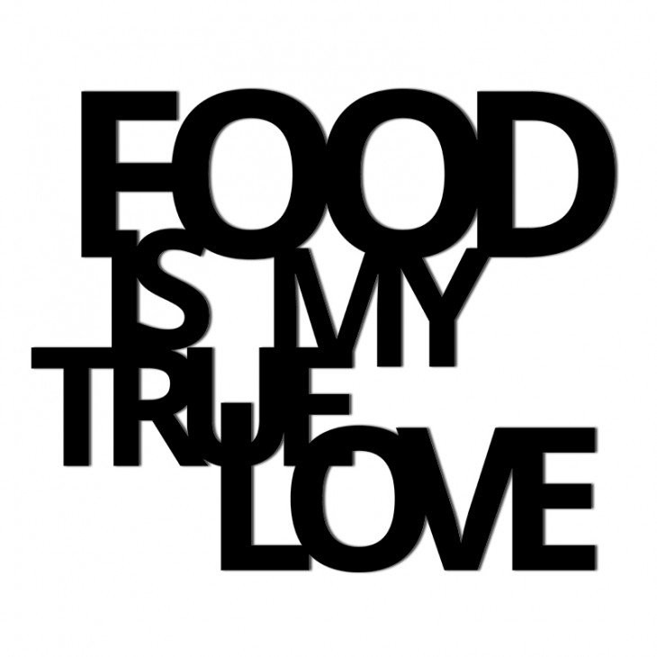 DekoSign Napis Na Ścianę Food Is My True Love Czarny 42,0x50,5/Napis/GAT 1 FIMT1-1