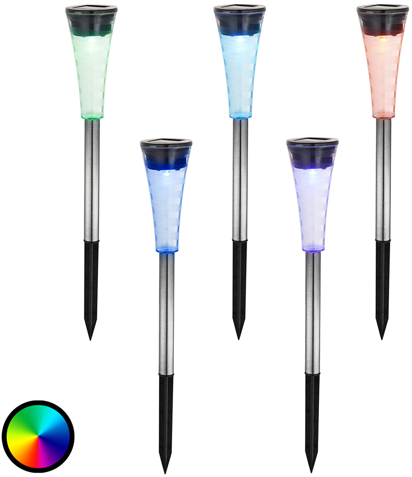 Globo Lighting Lampa solarna Navin, RGB, zestaw 5 sztuk