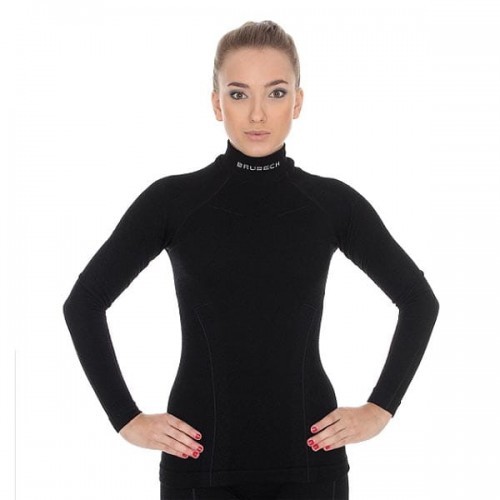 Brubeck Bluza damska merino EXTREME WOOL Black LS11930B